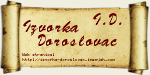Izvorka Doroslovac vizit kartica